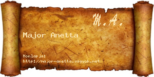 Major Anetta névjegykártya